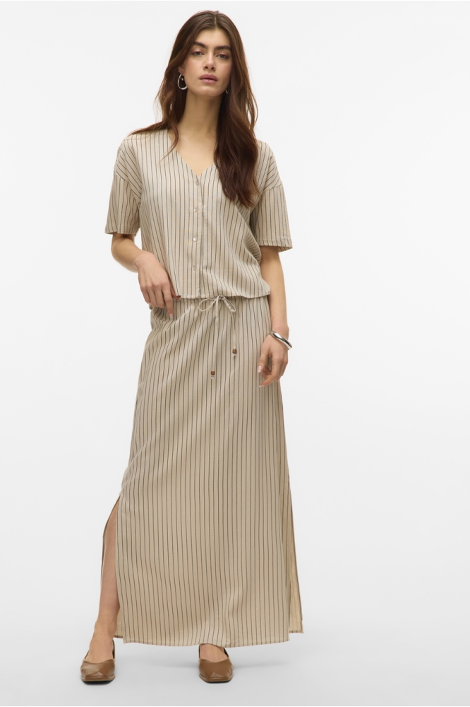 VMMYMILO 2/4 V-NECK SHIRT WVN GA 10279696 SILVER LINING